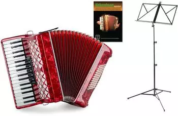 Classic Cantabile Secondo V 72-Bass-Akkordeon Set, rot (00070834)