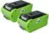 EXTENSILO Ersatzakku 2er-Set Li-Ion 5000mAh 40V, kompatibel mit Greenworks (181411175-7)