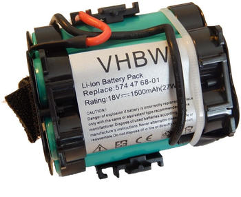 vhbw 18V Li-Ion Akku 1500mAh für Husqvarna Automower 105 / 305 / 308 / 308X (121491618-3)