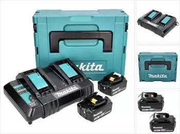 Makita Power Source Kit 18V (DC18SH 14,4-18V + 2x BL1830 6,0 Ah + Makpac)