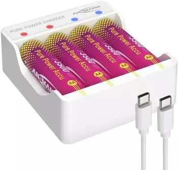 Ansmann Pure Power Set Ladegerät inkl. 4× AA 1,5 V Li-Ion