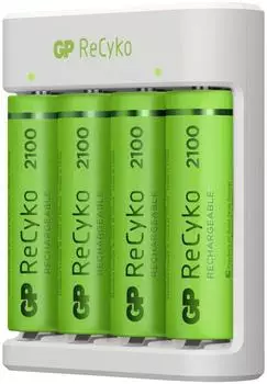 G & P Naturarznei ReCyko E411 USB-Ladeger&auml;t AA/AAA + 4x AA-Akku 2100mAh (130E411USB210AAHC4)