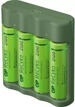 GP ReCyko USB-Ladeger&auml;t B421 AA/AAA + 4x AA-Akku 2100mAh (GPRCKCH421U370)