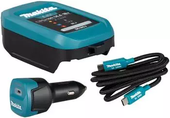 Makita DC18SJ Autoladeger&auml;t-Set mit KFZ-Adapter ADP14 + USB-C-Kabel (1915U4-1)