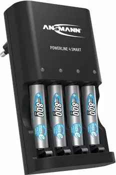 Ansmann Powerline 4 Smart Ladeger&auml;t NiMH AA/AAA inkl. 4x AAA 800mAh (1001-0076-590)