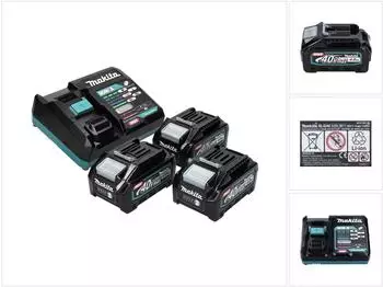 Makita Power Source Kit 40V max., 3x BL 4040 Akku 4,0Ah XGT + DC 40 RA Schnellladeger&auml;t (191E07-8)