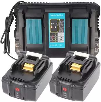 AccuCell BL18500 Powerset 2x Akku + 2-fach Schnellladeger&auml;t 14,4V/18V (SET1-415)