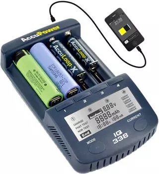 AccuPower Rundzellen-Ladeger&auml;t IQ338