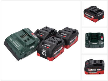 Metabo 18V Basis Set ( 3x 10,0 Ah + ASC 145 CAS System)