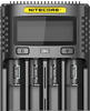 Nitecore Akku-Ladegerät UM4, für 4 NiMH, NiCd, Li-Ion, LiFePO4 Akkus, mit USB