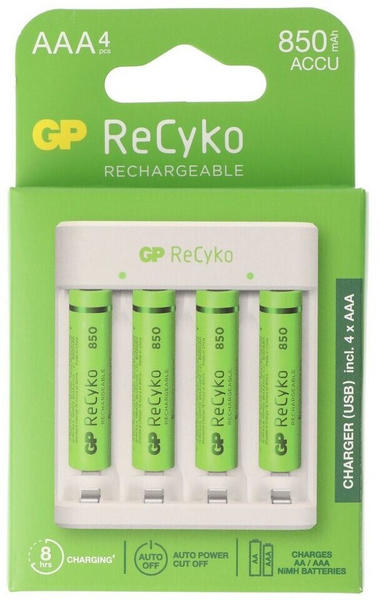GP ReCyko USB-Ladegerät (E411) + 4x AAA-Micro