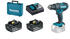 3 Ah, mit 2 Akkus: Makita DHP482