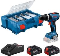 Bosch Akku-Schlagbohrschrauber GSB 18V-65, 18V / 4Ah, mit 2 Akkus, 82-tlg.