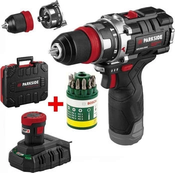 Parkside PSBSAP 12 + Akku 2 Ah + Bosch Bitset 10 tlg.