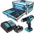 Makita DHP483SF1X9 (1x Akku 3,0 Ah + Ladegerät + 96 tlg. Zubehör Set + Koffer)