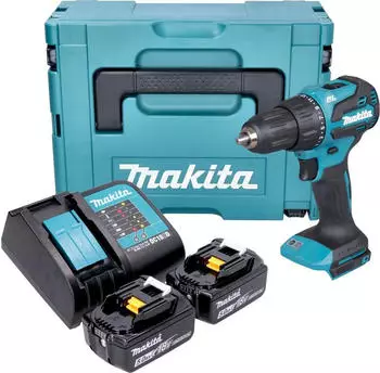 Makita Akku-Schlagbohrschrauber DHP490STJ (2x Akku 5,0 Ah + Ladeger&auml;t + Makpac)
