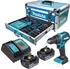 Makita Akku-Schlagbohrschrauber DHP490SFX9 (2x Akku 3,0 Ah + Ladegerät + 96 tlg. Zubehör Set + Koffer)
