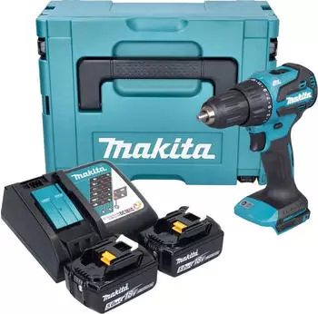 Makita Akku-Schlagbohrschrauber DHP490RTJ (2x Akku 5,0 Ah + Ladeger&auml;t + Makpac)