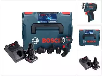 Bosch GSR 12V-35 FC (2x 6,0 Ah + Ladeger&auml;t + L-Boxx + Aufs&auml;tze)