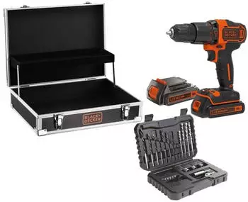 Black & Decker Akku-Schlagbohrschrauber 18V mit Akku und Zubeh&ouml;r (BDCHD18B2FC)