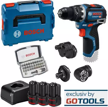 Bosch GSR 12V-32 FC (3 x 2,0 Ah + Ladeger&auml;t + Bit-set + L-Boxx)