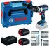 Bosch GSB 18V-110 C Professional + 2 x 5,0 Ah und Ladegerät + Bit-Set in L-BOXX