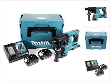 Makita DHR 263 RFJ 2x18V36 V SDS-Plus Akku Bohrhammer 2 x 3,0 Ah Akku + DC18RC Ladeger&auml;t im