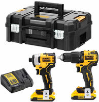DeWALT - 18V Akku-Schlagbohr- und Schlagschrauber-Set, 2x 2,0 Ah Li-Ion Akku,