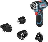 Bosch Akku-Bohrschrauber GSR 12V-35 FC, 12V / 3Ah, mit 2 Akkus, 4 Aufs&auml;tzen und