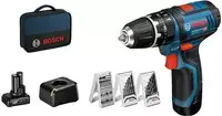 Bosch Akku-Schlagbohrschrauber GSB 12V-15, 12V / 2,0+4,0Ah, 2 Akkus,...