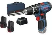 Bosch Professional Akku-Schlagbohrschrauber "GSB 12V-15" Set, inkl. 2 Akkus und