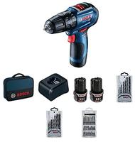 Bosch - 12V Akku-Bohrschrauber mit Zubeh&ouml;r, 2x 2,0 Ah Li-Ion Akku, Ladeger&auml;t