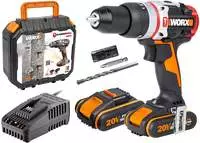 Worx WX354, Worx Akku-Schlagbohrschrauber WX354 Brushless 20V, inkl. 2 Akkus und