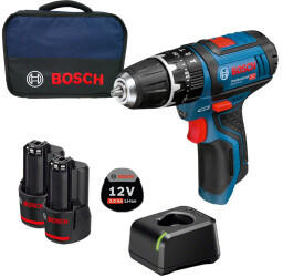 Bosch GSB 12V-15 Professional (2 x 3,0 Ah Akku + Ladegerät im Softbag)