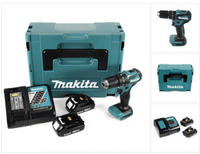 Makita Dhp 483 Raj Akku Schlagbohrschrauber 18 V 40 Nm Brushless + 2x Akku 2,0...