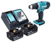 Makita DDF 453 RT Akku Bohrschrauber 18 V 42 Nm + 2x Akku 5,0 Ah + Ladeger&auml;t