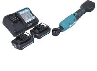"Makita WR 100 DWA Akku Ratschenschrauber 12 V 47,5 Nm 1/4" 3/8" + 2x Akku 2,0...
