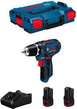 Bosch GSR 12V-15 Professional 2x Battery 3,0 Ah with GAL12V-40 L-Boxx 102