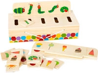 Small Foot 11342 - Bildsortierbox Raupe Nimmersatt aus Holz, Sortier- und