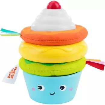 Bright Starts Cupcake Tower Stapelspielzeug mit Bei&szlig;ring (17238-000)