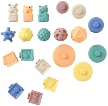 Vertbaudet Großes Sensorik-Spielset aus weichem Kunststoff, weiß