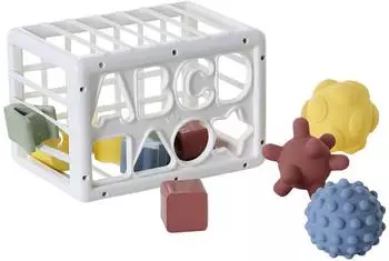 Vertbaudet Formenbox mit elastischen Bändern für Babys, weiß