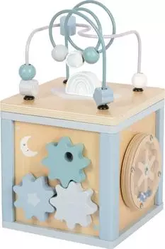 Small Foot Design Motorikw&uuml;rfel blau, Holz, 5 Spielfl&auml;chen (12804)