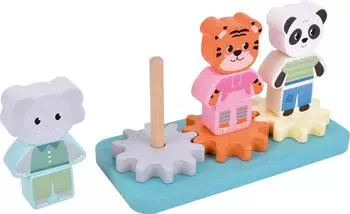 Small Foot Design Stapelspiel mit Zahnrad &bdquo;Jungle Friends" (12762)