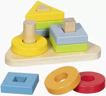 Goki Farben- und Formen-Steckspiel aus Holz, 9 Teile (58324)