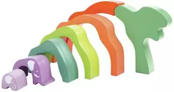 HaPe Stapelbl&ouml;cke Elefanten-Safari, Holz, bunt (E0489)