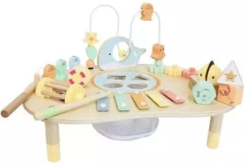 Spielmaus Motorik-Spieltisch aus Holz mit Musik, Formen und Zahnr&auml;dern (40845011)