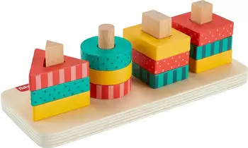 Fisher-Price Formen-Stapelspielzeug aus Holz für Kleinkinder (HXV05)