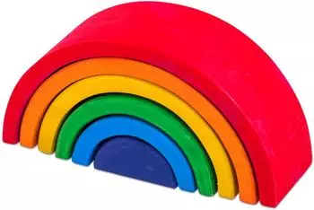 Betzold Regenbogen-Baustein klein, bunt, Holz (758986)