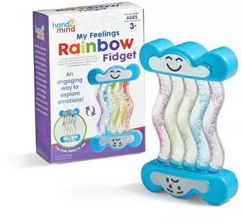 hand2mind See My Feelings Rainbow Fidget, doppelseitiges Sensorspielzeug, ab 3 Jahren (94489)